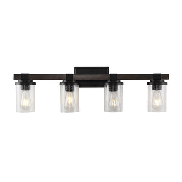 Bungalow Iron/Seeded Glass Rustic Farmhouse LED Vanity Light